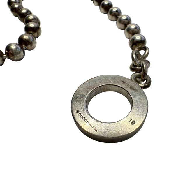Gucci Sterling Silver Ball Chain Toggle Clasp Bracelet - Picture 3 of 11